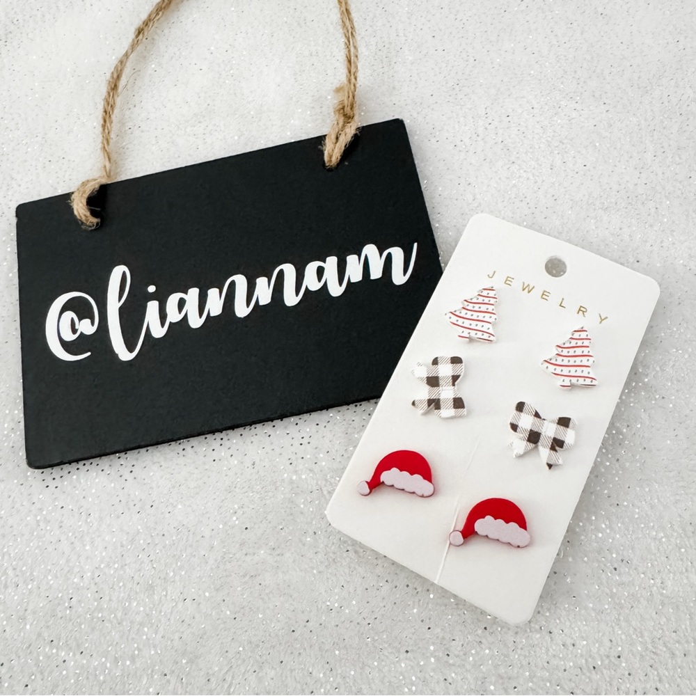 Set of 3 Festive Christmas Earrings